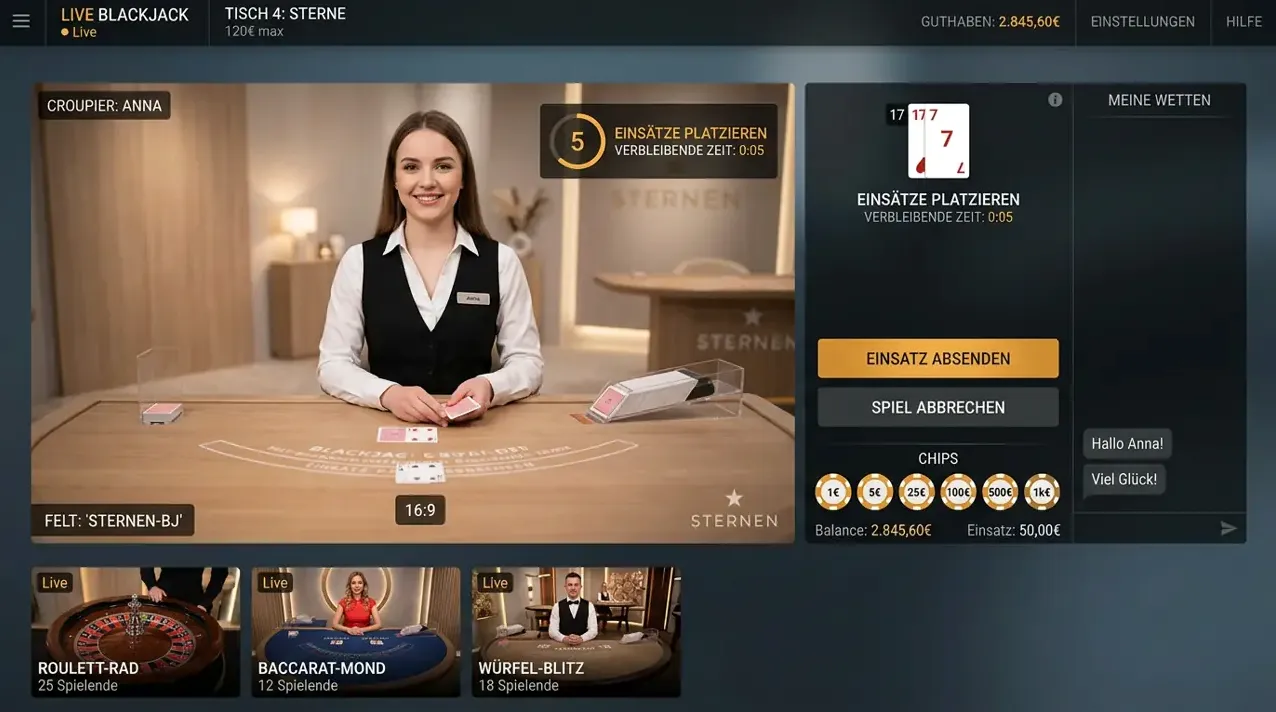Live-Casino & Croupier-Tische — Hispin
